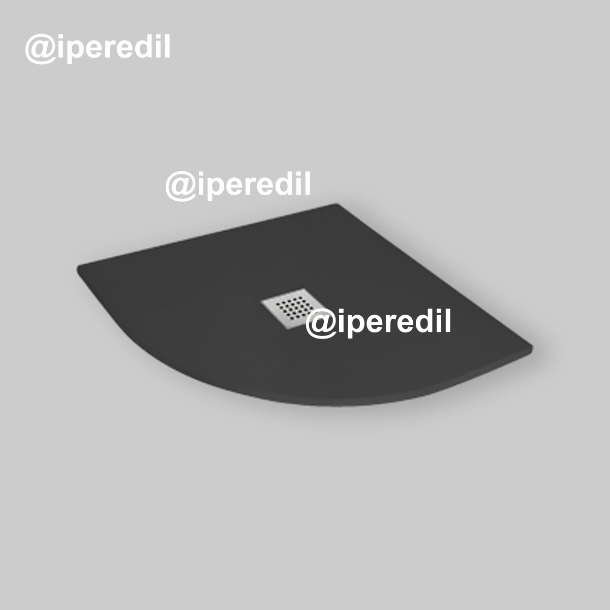 PIATTO DOCCIA SEMICIRCOLARE "ULTRAFLAT" ANTRACITE 90 x 90 cm