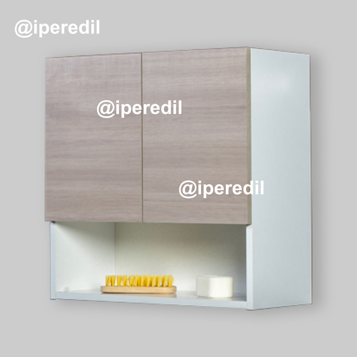 PENSILE PER LAVANDERIA "LESINA" Bianco/Olmo Bianco