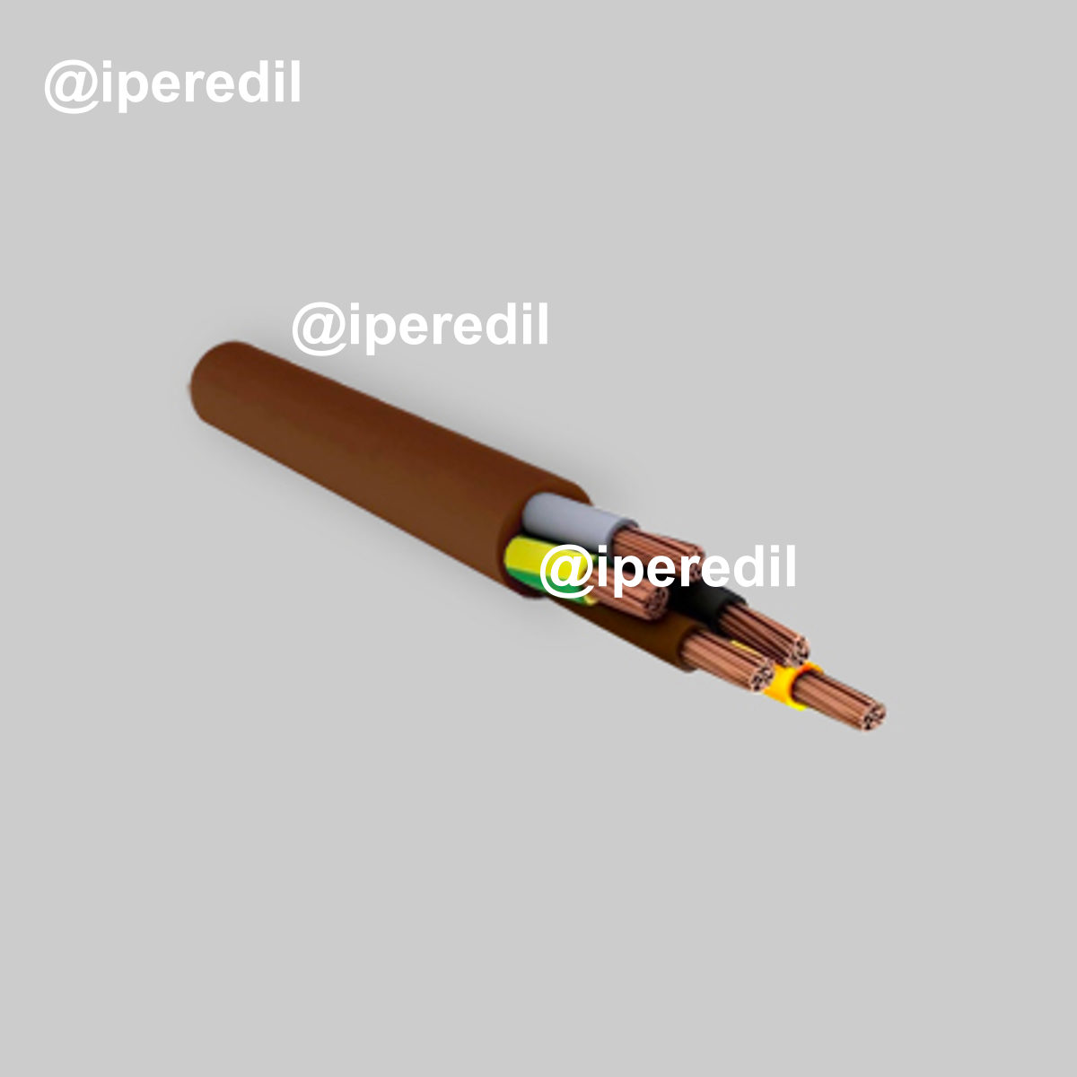 CAVO ELETTRICO PENTAGONALE MARRONE Sezione 5 x1.5