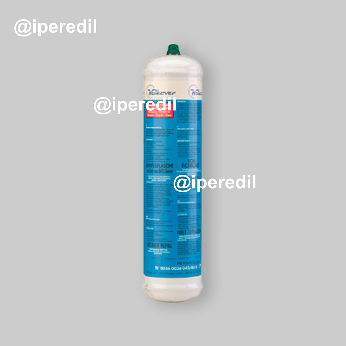 BOMBOLA DI OSSIGENO A MEDIA PRESSIONE SENZA PIEDE 145 g (110 lt.)