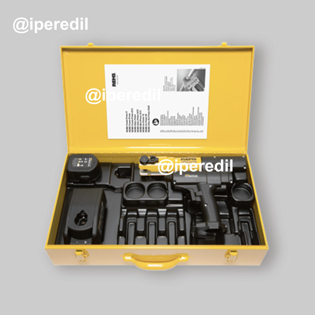 PRESSATRICE A BATTERIA CON MINI MATRICI MODELLO BASIC Universale fino a Ø 40 mm