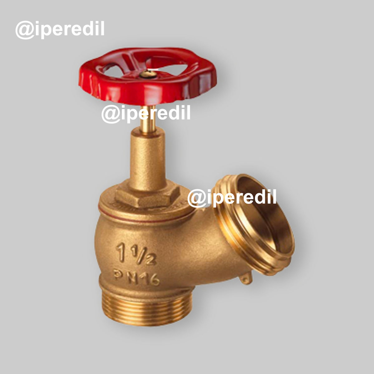 RUBINETTO IDRANTE PRESA A MURO USCITA MASCHIO 1"1/2 - DN 45 - PN 16