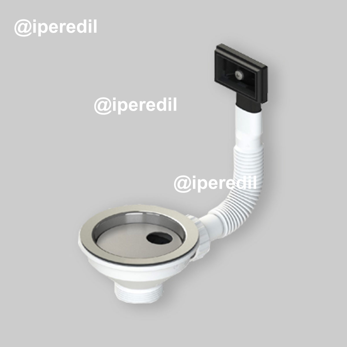 PILETTA "MERCURIO" PER LAVELLO CUCINA CON FORO Ø90 CTP RETTANGOLARE 1"1/2 x Ø114 mm