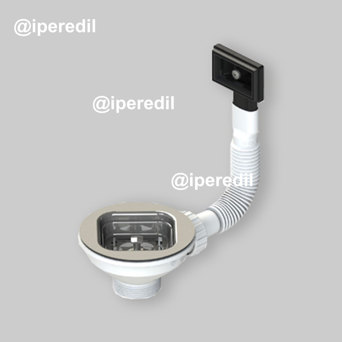 PILETTA "MULTI STYLE" PER LAVELLO CUCINA CON FORO Ø90 CTP RETTANGOLARE 1"1/2 x Ø114 mm