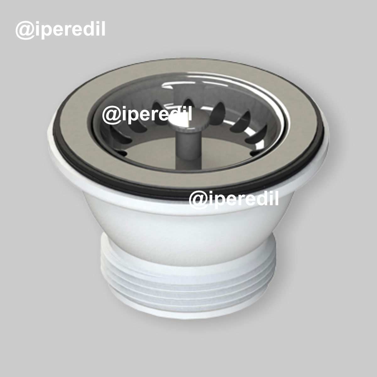 PILETTA CANESTRO PER LAVELLO CUCINA CON FORO Ø60 STP 1"1/2 x Ø70 mm