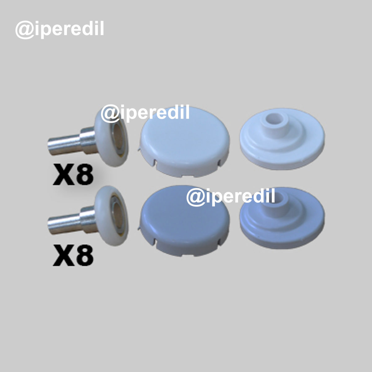 KIT DI RICAMBIO PER SCORRIMENTO CON CUSCINETTI Cromo (Per pareti vasca)