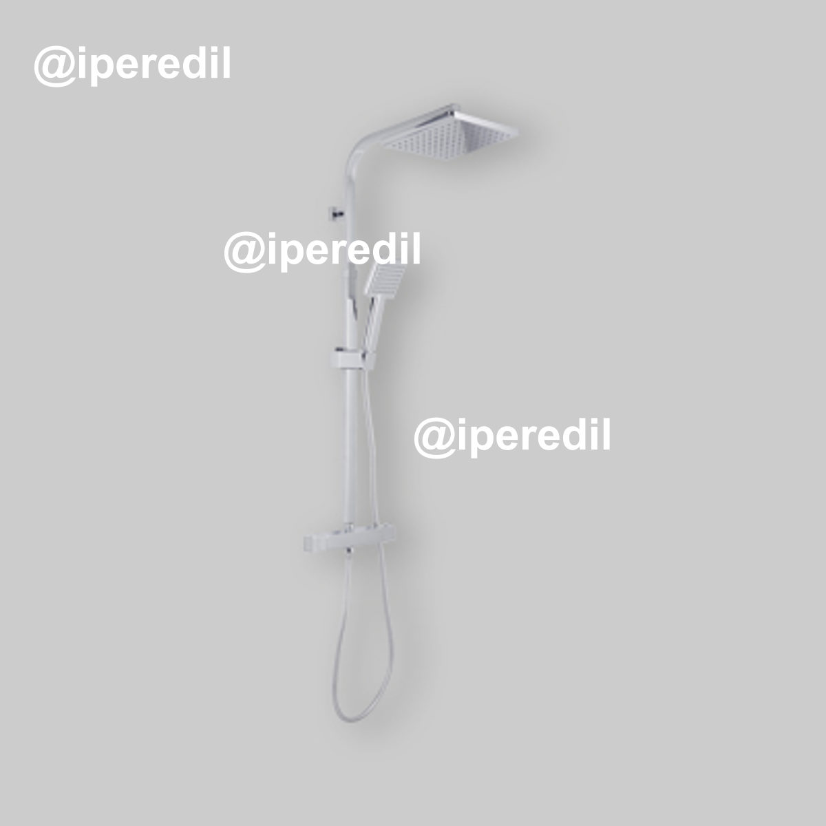 SET COLONNA DOCCIA MONOGETTO "SQUARE" QUADRA CON MISCELATORE TERMOSTATICO Cromo