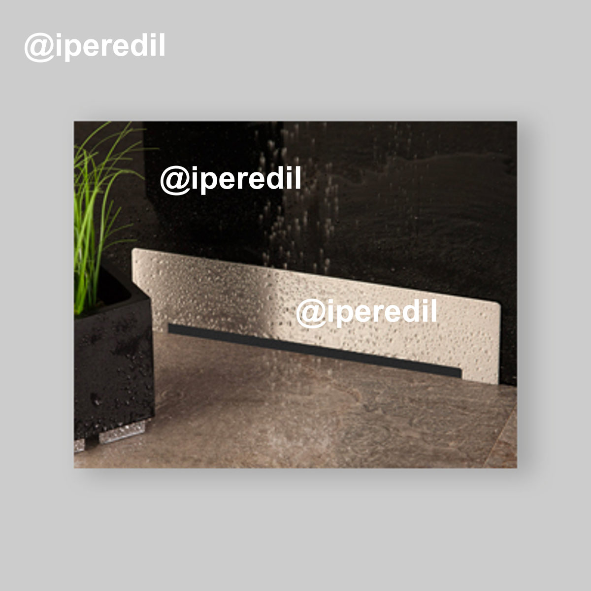 SIFONE DOCCIA A PARETE CON PIASTRA 35 cm - Scarico Ø50