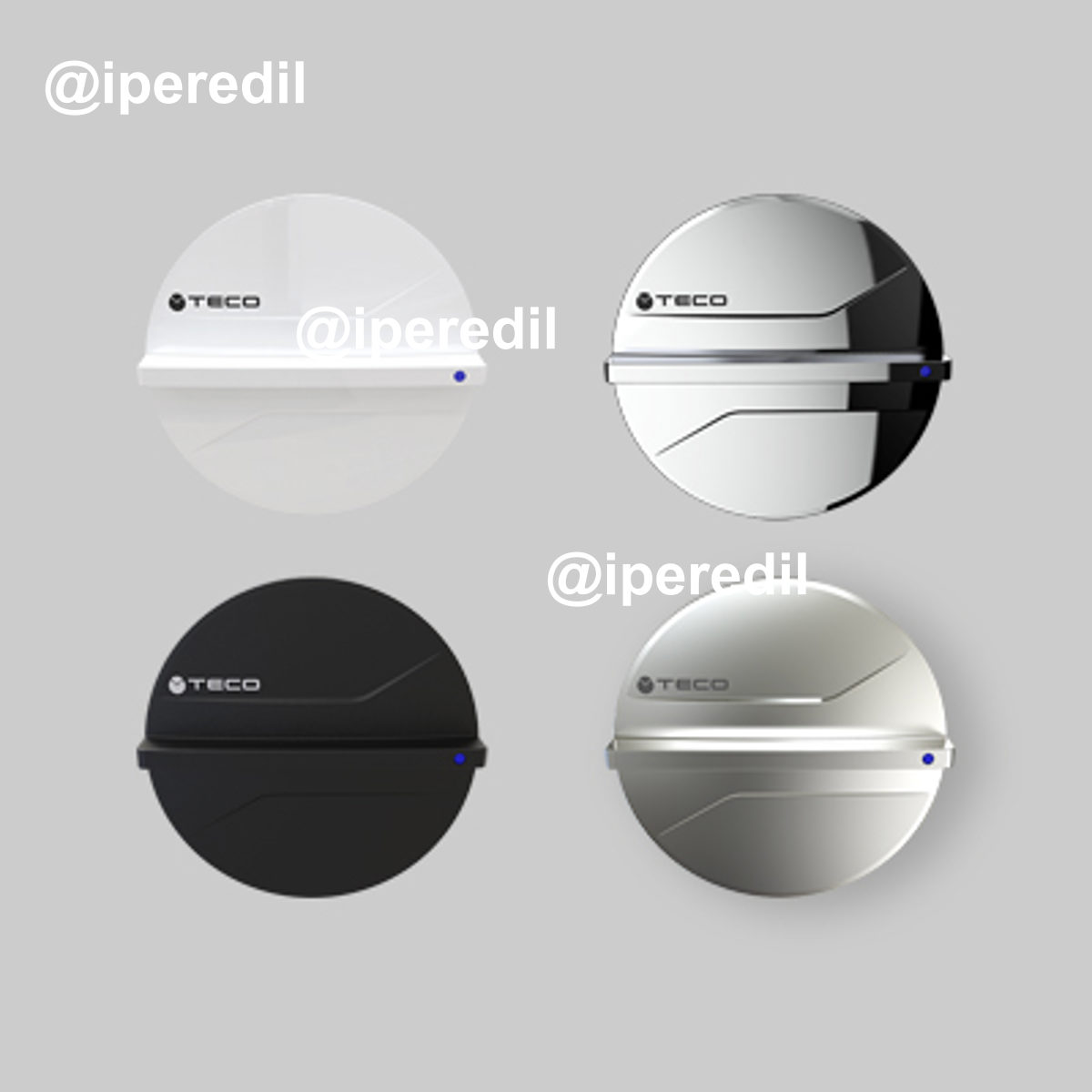 PLACCA DI COMANDO ESTERNO A FILO MURO U03 TECO Silver