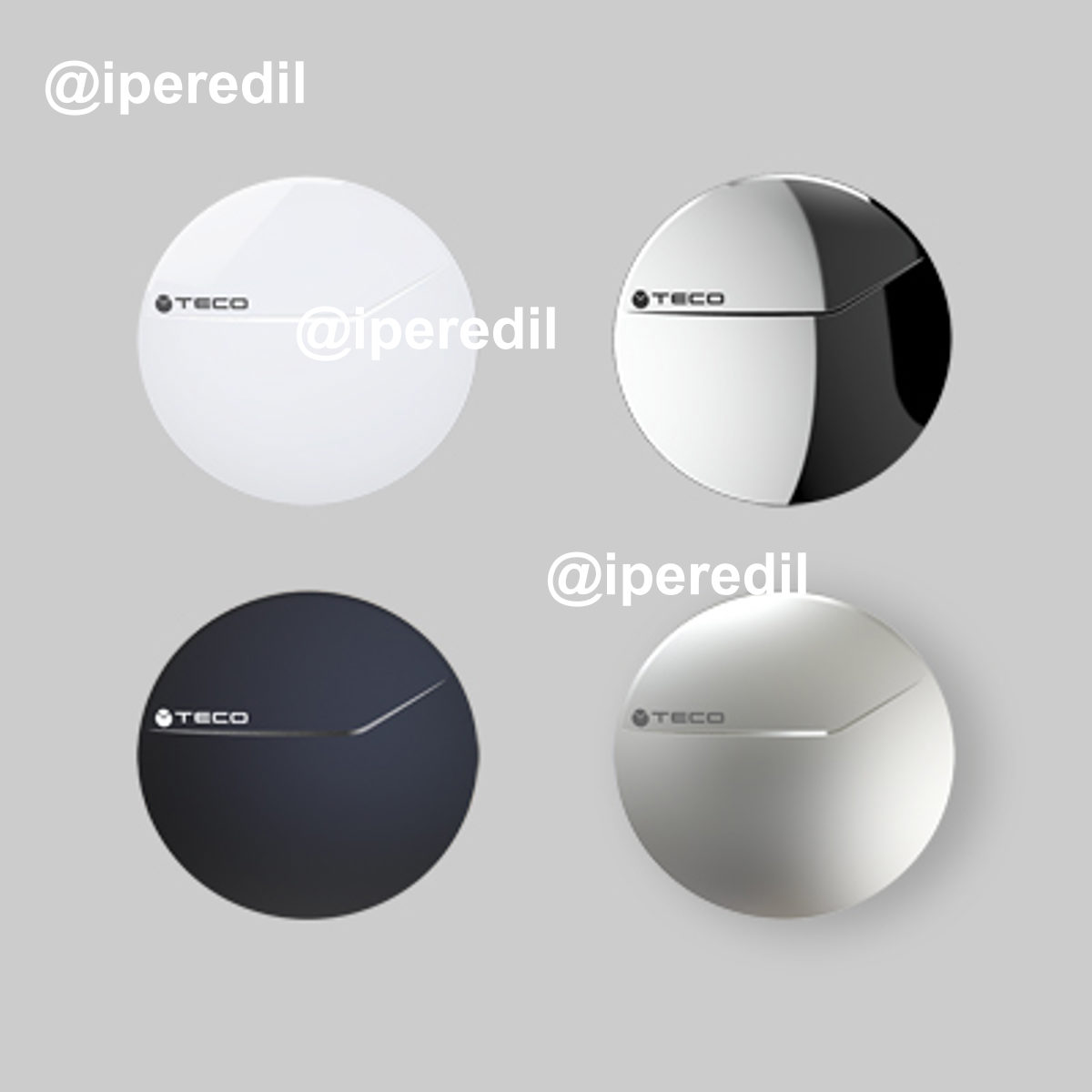 PLACCA DI COMANDO INTERNO A FILO MURO U03 TECO Cromo lucido