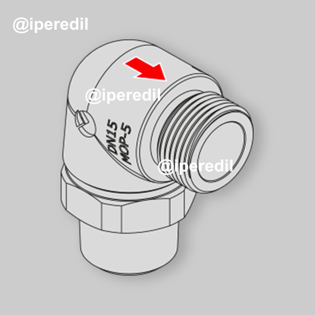 DISPOSITIVO DI SICUREZZA FIREBAG 90° M/M AD ATTIVAZIONE TERMICA PER IMPIANTI GAS TECO 1/2" - DN15