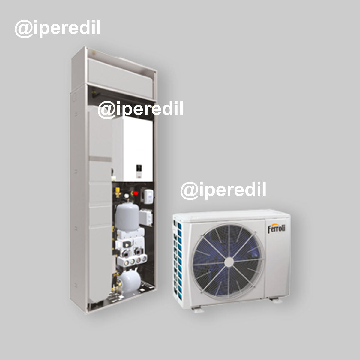 SISTEMA AD INCASSO CON POMPA DI CALORE IBRIDA REVERSIBILE ARIA-ACQUA "OMNIA S 3.2 HYBRID H IN" 10 Kw