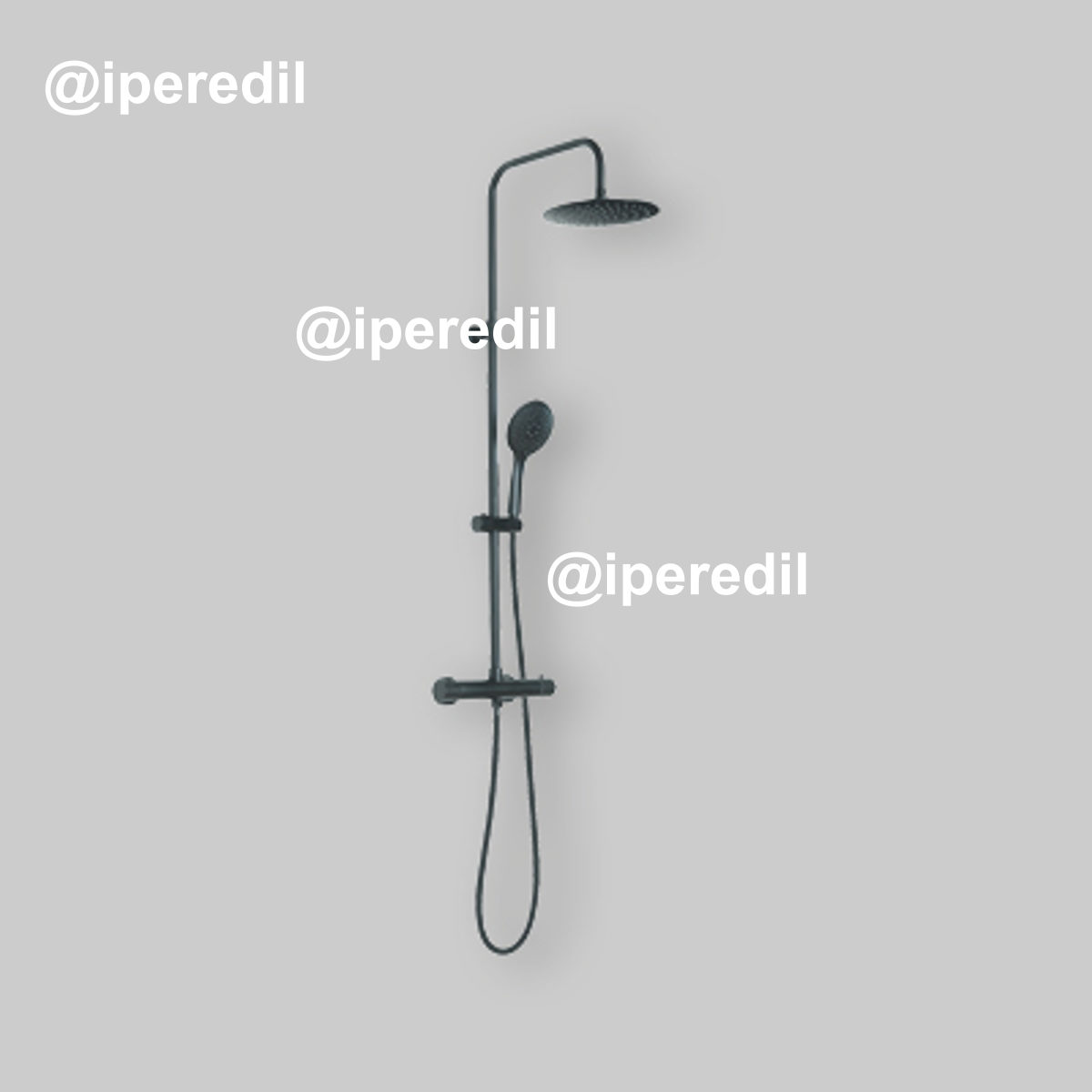 SET COLONNA DOCCIA "STAR MIX 03" TERMOSTATICO Nero opaco