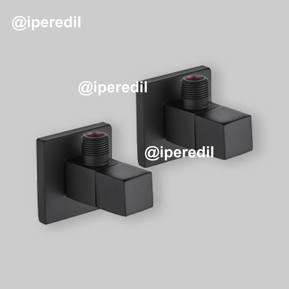 COPPIA DI RUBINETTI SOTTOLAVABO QUADRATI NERO OPACO 1/2" x 3/8"