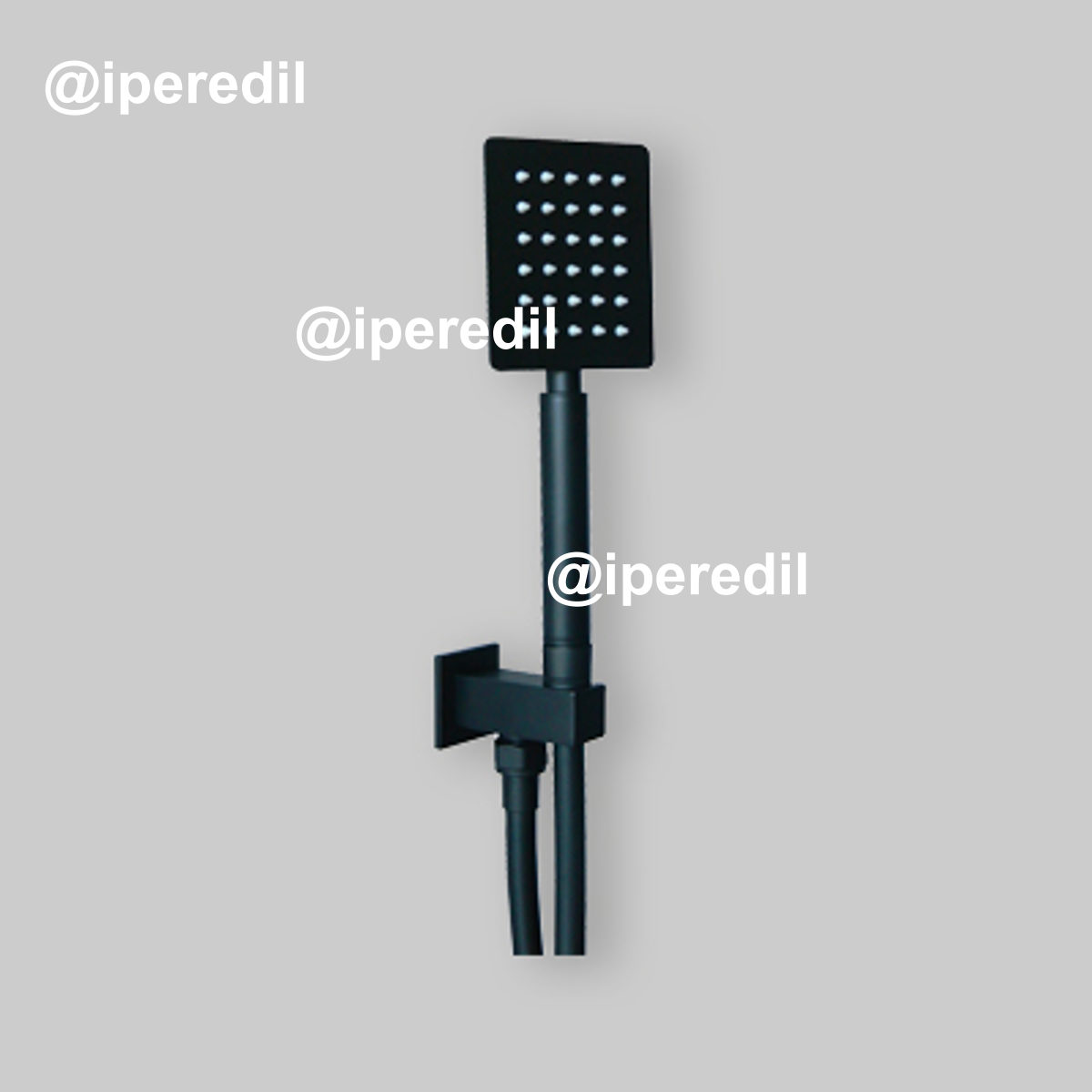 DUPLEX DOCCIA QUADRATO NERO OPACO 1/2" - 100 mm