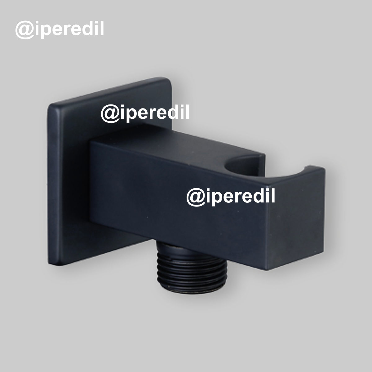 PRESA ACQUA DUPLEX QUADRATA NERO OPACO 1/2" x 1/2"