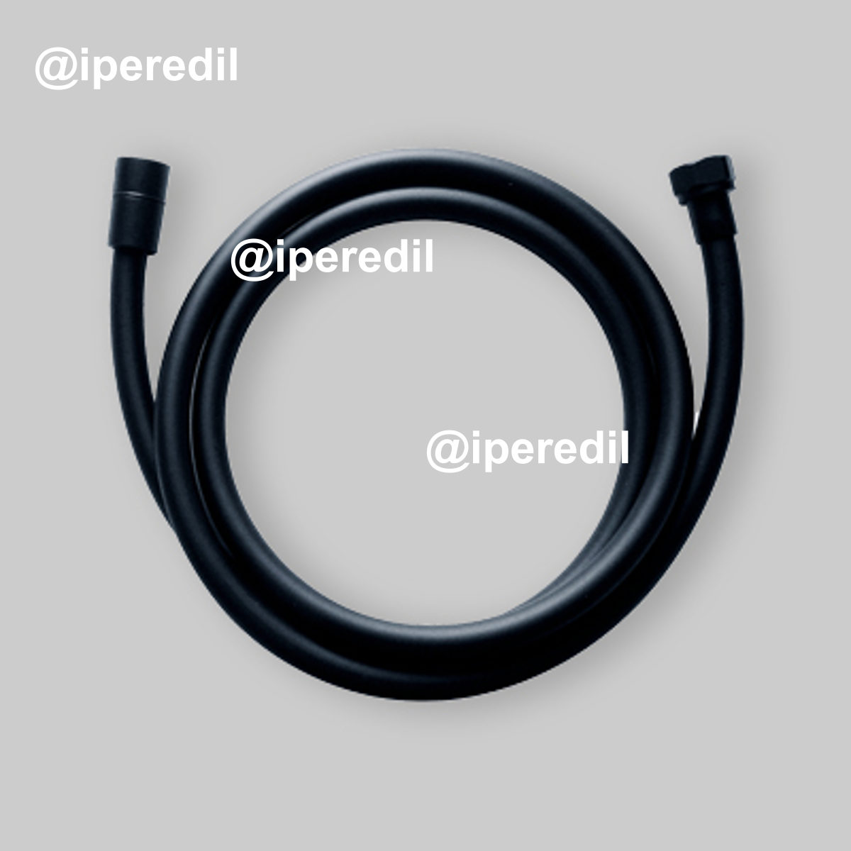 FLESSIBILE DOCCIA ANTITORSIONE CONICO NERO OPACO 1/2" FF x 150 cm