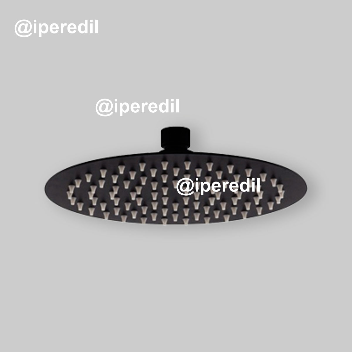 SOFFIONE DOCCIA TONDO "SLIM" NERO OPACO Ø250 x H.2 mm