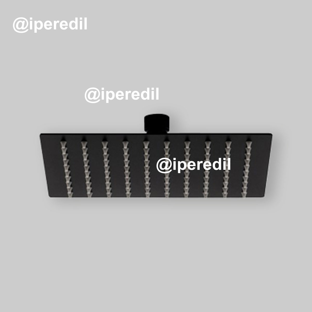 SOFFIONE DOCCIA QUADRATO "SLIM" NERO OPACO 300x300 x H.2 mm - 22343030