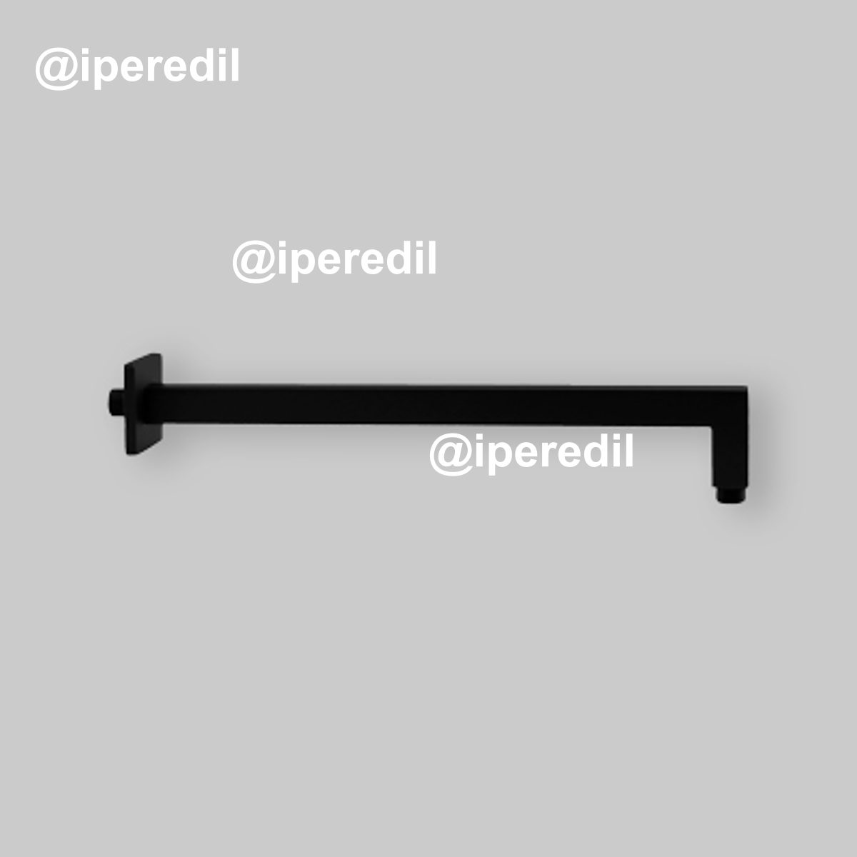 BRACCIO DOCCIA QUADRATO IN OTTONE NERO OPACO 35 cm