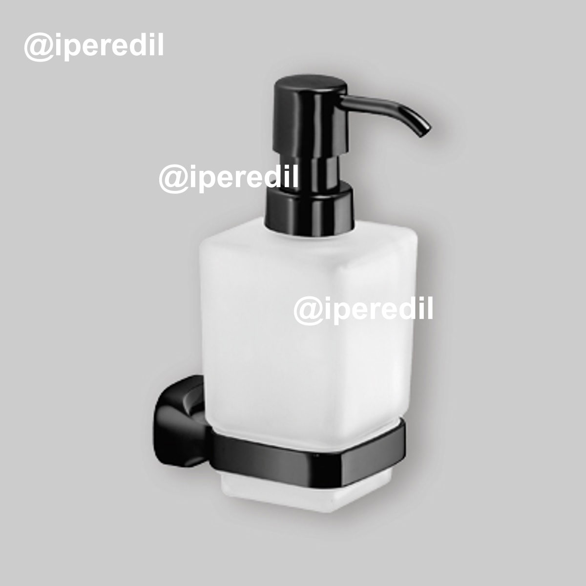 DOSASAPONE CON CONTENITORE IN VETRO SATINATO "STELVIO" Nero Opaco