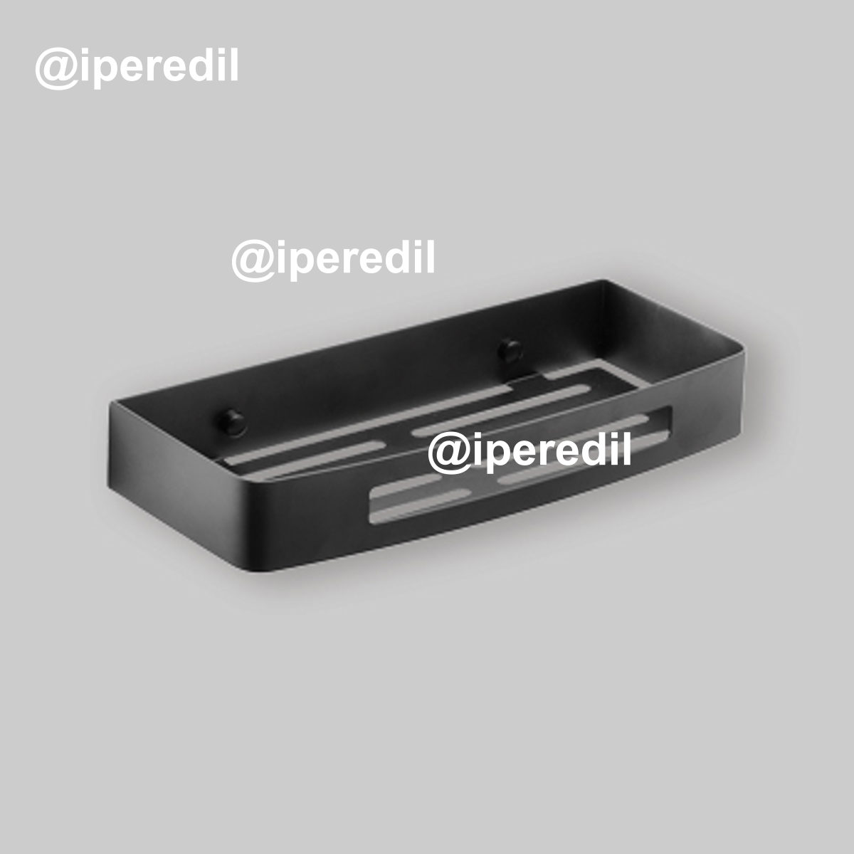 PORTAOGGETTI RETTANGOLARE PER DOCCIA "NERVA" Nero Opaco