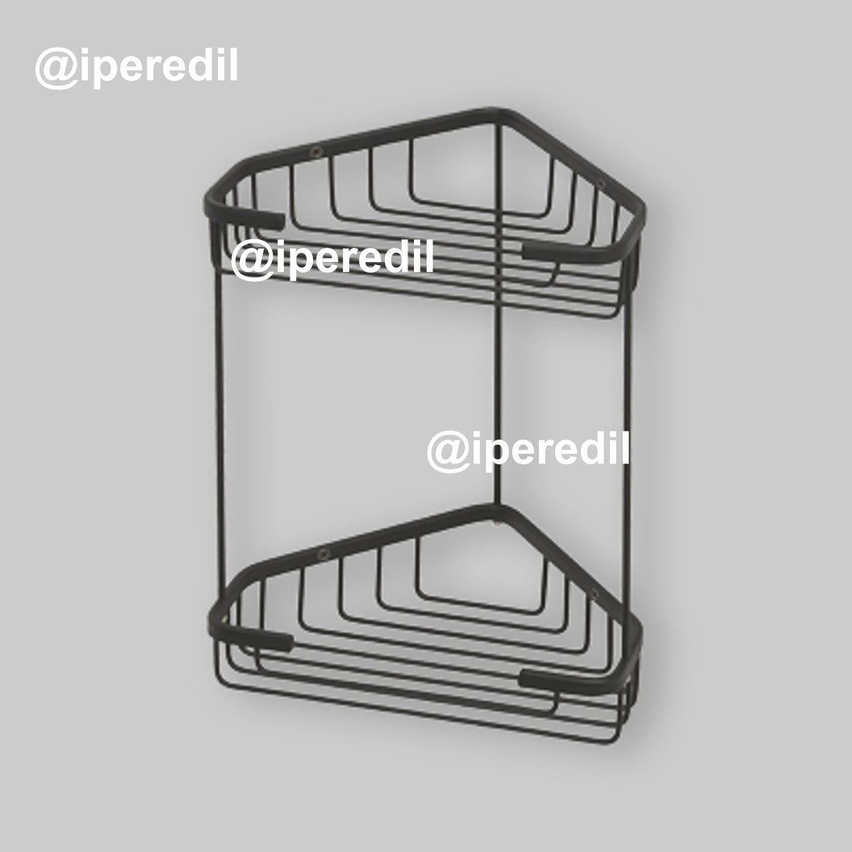 PORTAOGGETTI ANGOLARE A FILO PER DOCCIA "AUGUSTUS" Nero Opaco