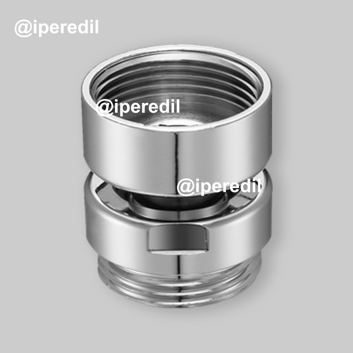 SNODO PER RUBINETTI DESIGN IN OTTONE CROMATO F16 x1" - M16 x1"