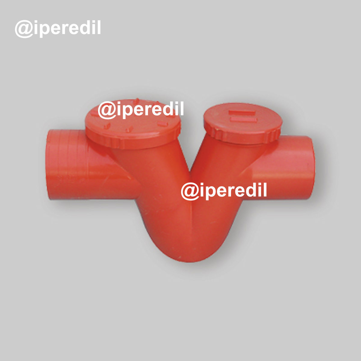 SIFONE MONOLITICO IN PVC ARANCIO Ø125 + Tappi Ø125 e Ø140