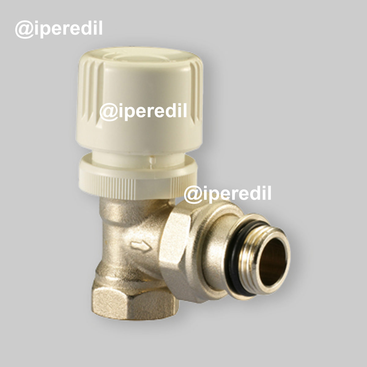 VALVOLA TERMOSTATIZZABILE A SQUADRA CON ATTACCO FEMMINA "SERIE STANDARD" IVAR 1/2" F x 1/2" M O-ring