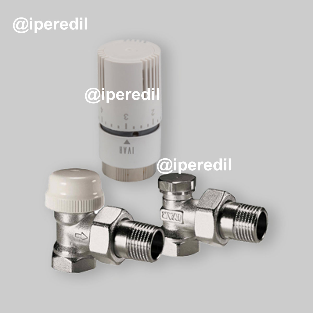 KIT TERMOSTATICO A SQUADRA T1500 "STANDARD" CON ATTACCO FEMMINA IVAR 3/8" F x 3/8" M O-ring