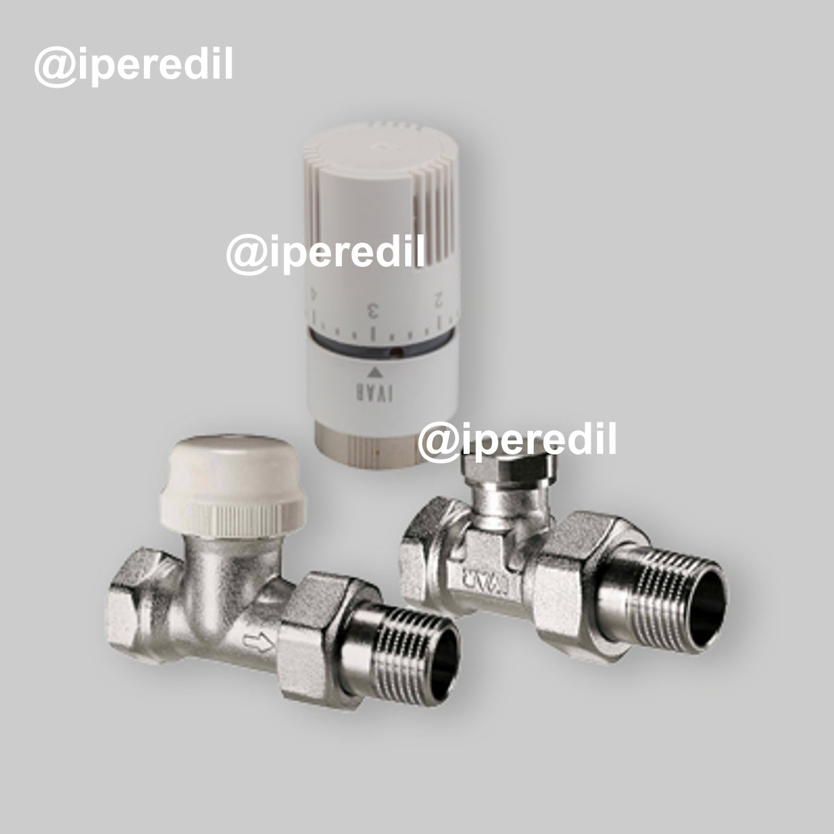 KIT TERMOSTATICO DIRITTO T1500 "STANDARD" CON ATTACCO FEMMINA IVAR 1/2" F x 1/2" M O-ring