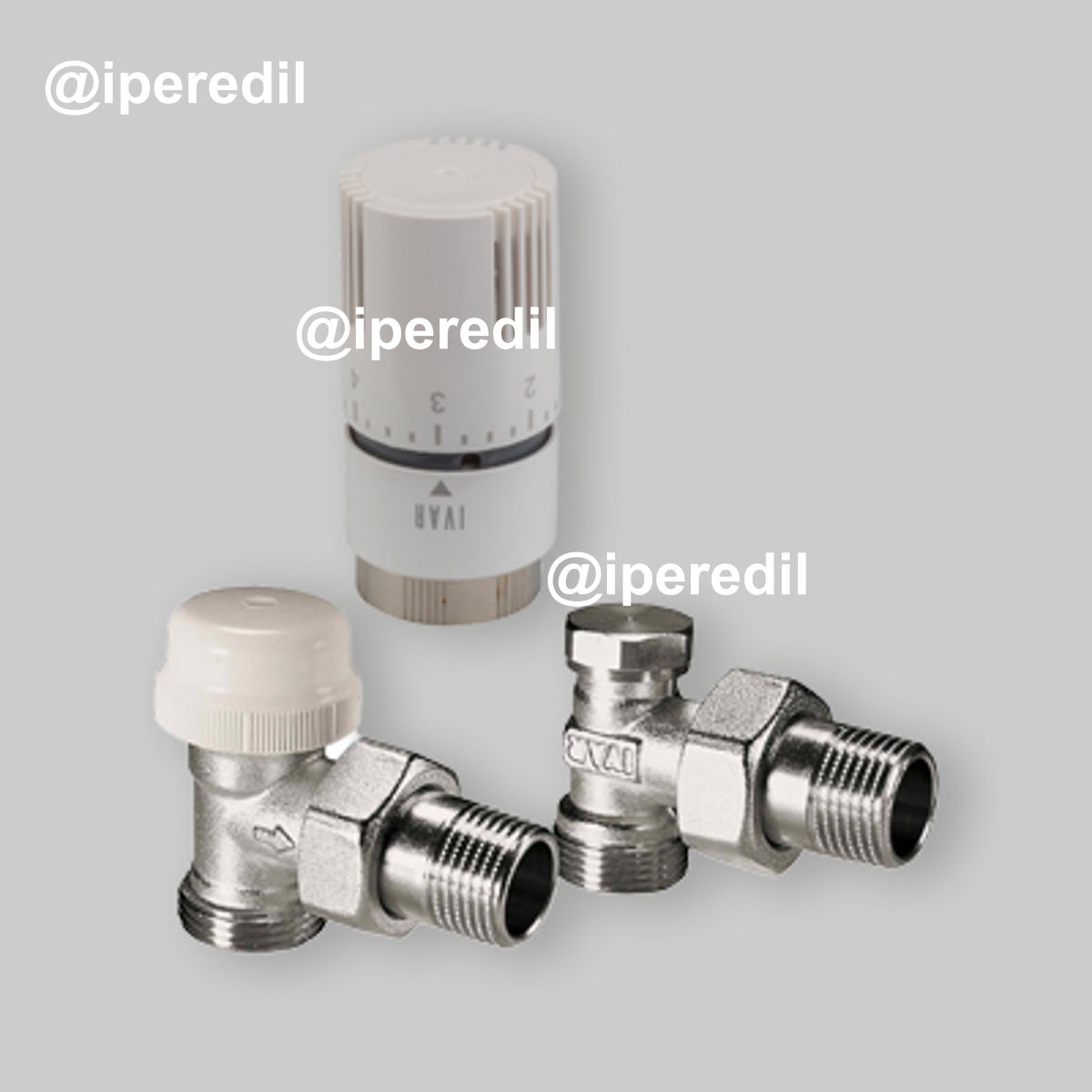 KIT TERMOSTATICO A SQUADRA T1500 "STANDARD" CON ATTACCO MASCHIO IVAR EUROK x 3/8" M O-ring