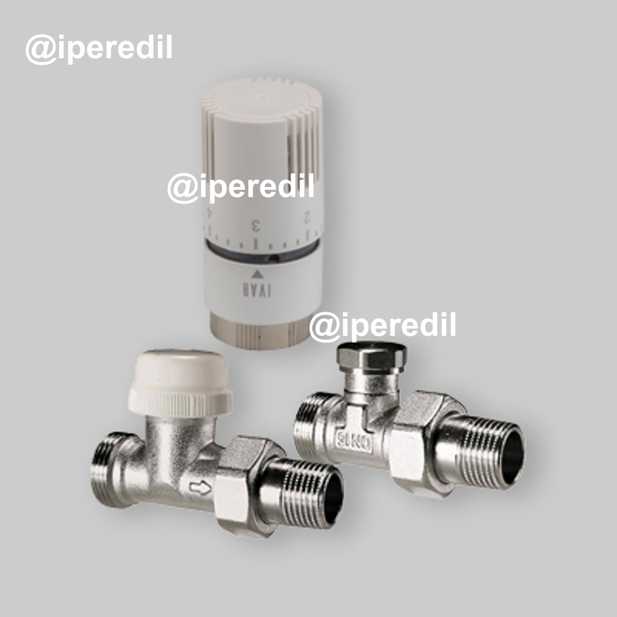 KIT TERMOSTATICO DIRITTO T1500 "STANDARD" CON ATTACCO MASCHIO IVAR EUROK x 3/8" M O-ring