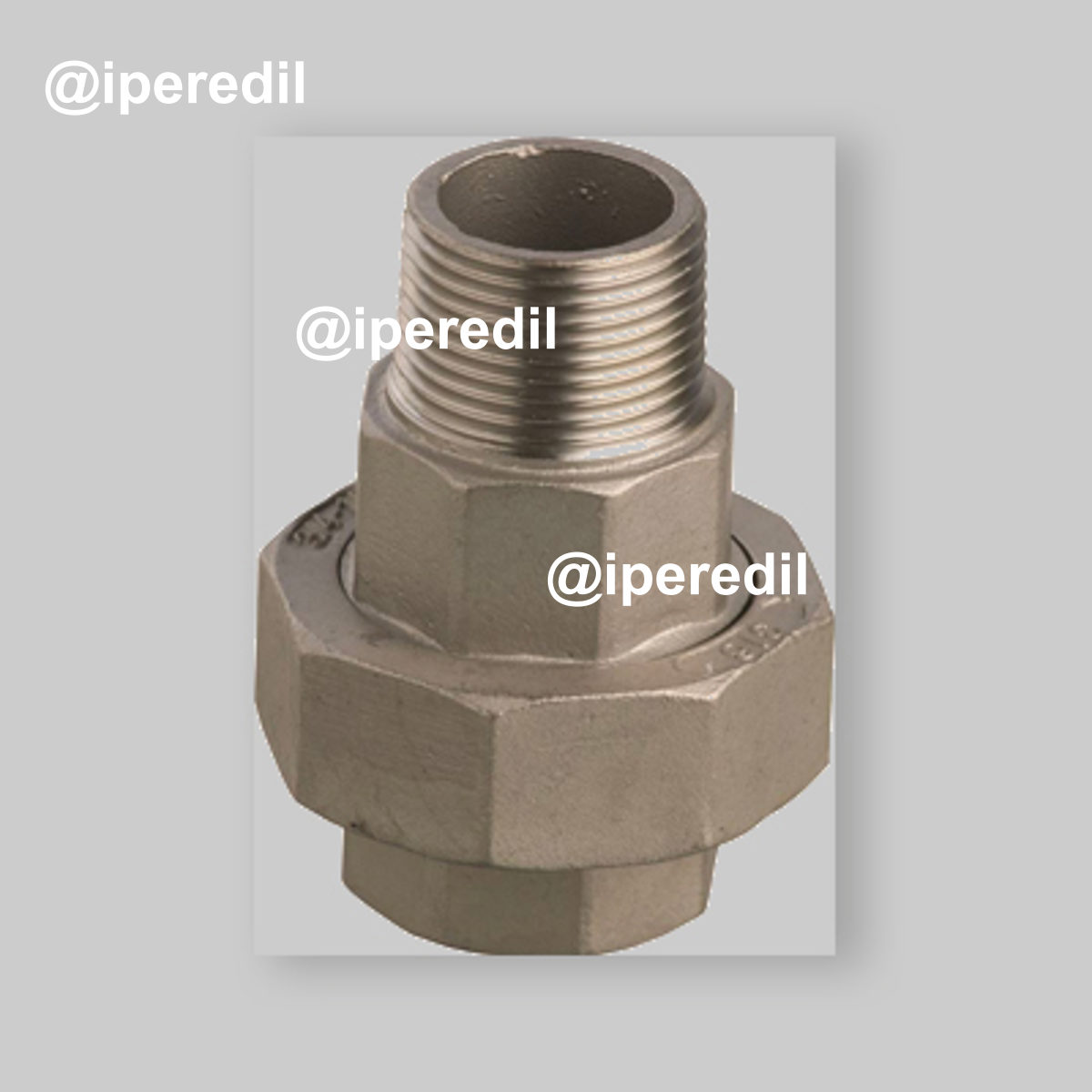 BOCCHETTONE DIRITTO A SEDE CONICA FILETTATO MASCHIO/FEMMINA IN ACCIAIO INOX 1/2" - 22702002