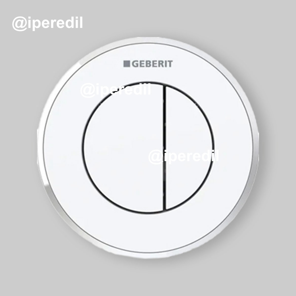 COMANDO PNEUMATICO DOPPIO TASTO BI-COLOR VERSIONE INCASSO Bianco/Cromato/Bianco