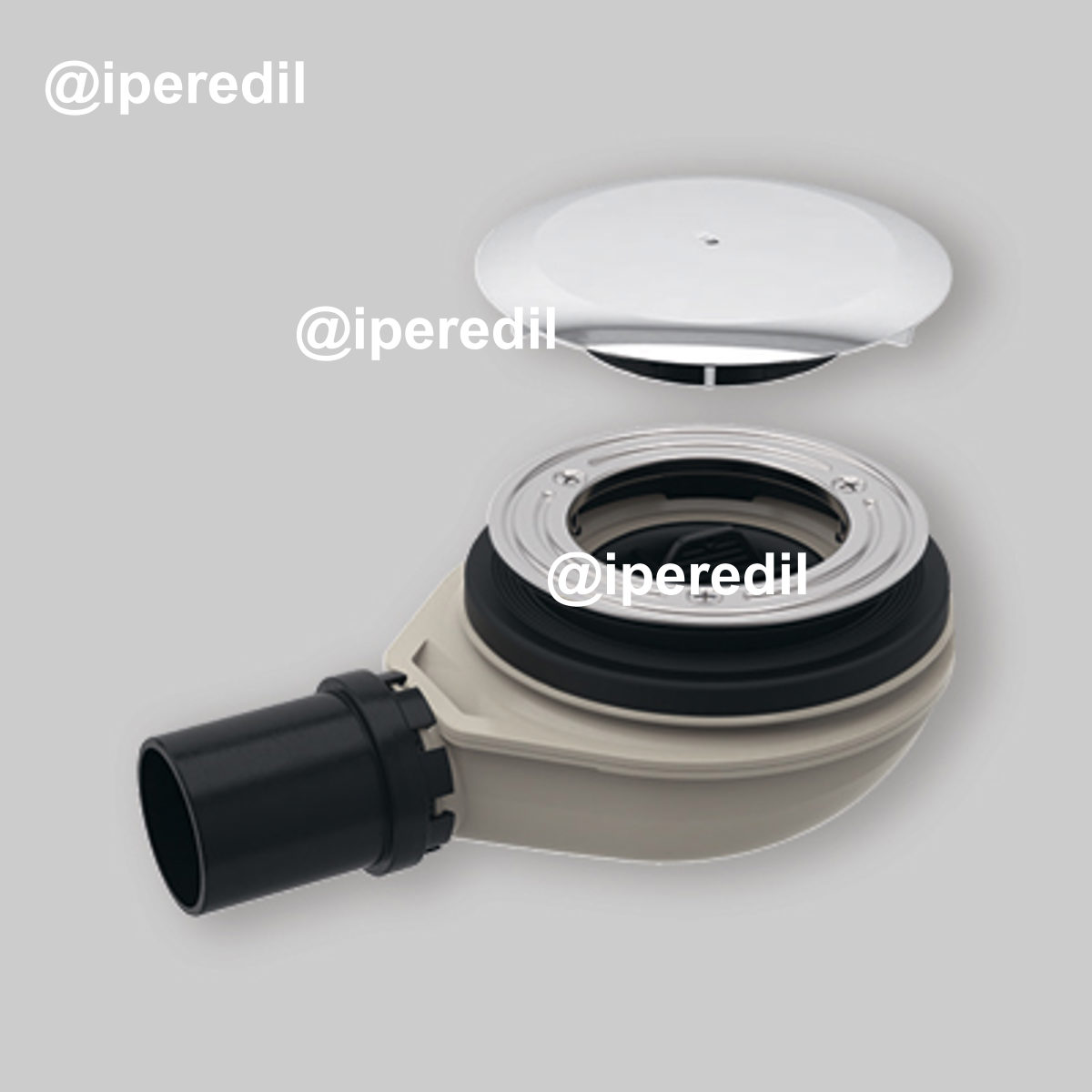 PILETTA DI SCARICO RIBASSATA PER PIATTO DOCCIA Ø90 CON PIATTELLO Uscita Ø40 x H.58 mm