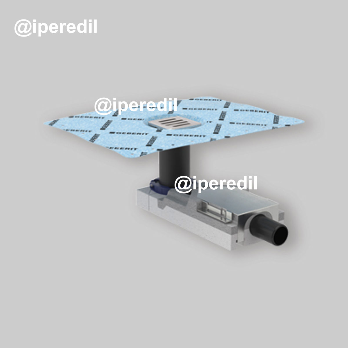 SIFONE DI SCARICO DOCCIA A PAVIMENTO H. Massetto 65-90 mm