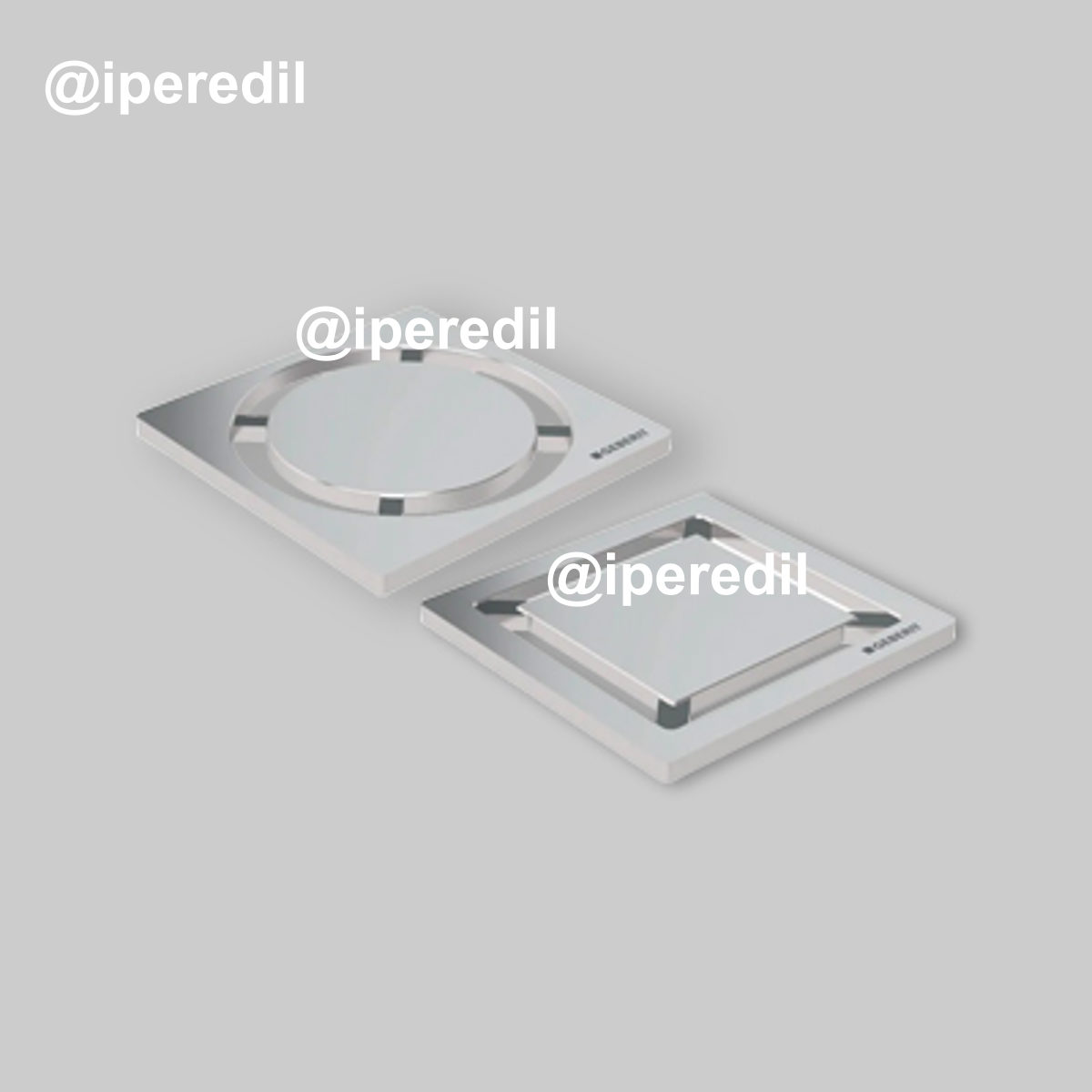 GRIGLIA INOX PER SIFONE DOCCIA DESIGN 8x8 cm - Rotondo