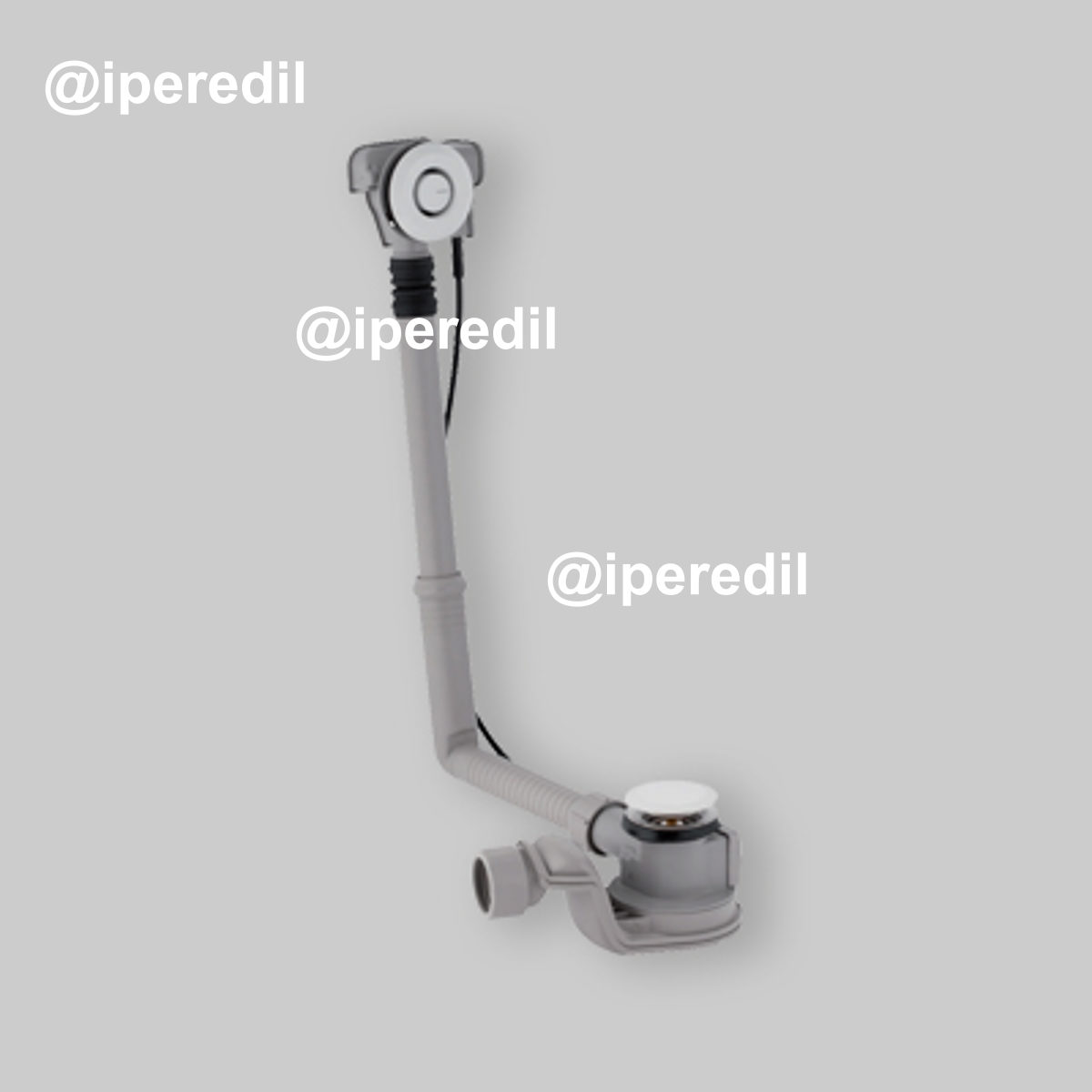 COLONNA DI SCARICO VASCA CON AZIONAMENTO PUSHCONTROL Ø 52 Cromo lucido - L.26 cm