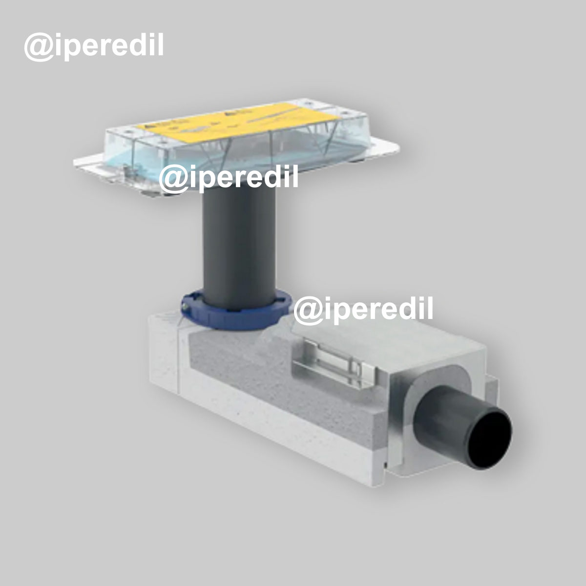 SIFONE PER CANALINA DOCCIA "CLEANLINE" per Massetto H.90-220 mm