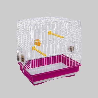 Gabbia quadra per volatili: 35,5 cm x 24,7 cm x 37 cm di altezza.