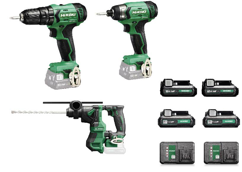 HIKOKI KIT TASSELLATORE + AVVITATORE + AVVITATORE AD IMPULSI