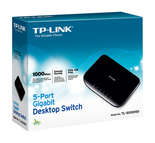TPLINK HUB SWITCH 5 PORTE GIGABIT 10/100/1000 TL-SG1005D