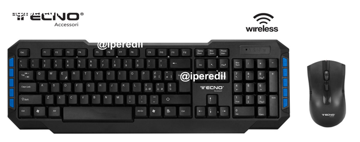 TECNO KIT TASTIERA+MOUSE WIRELESS USB NERO TC-920W RETAIL