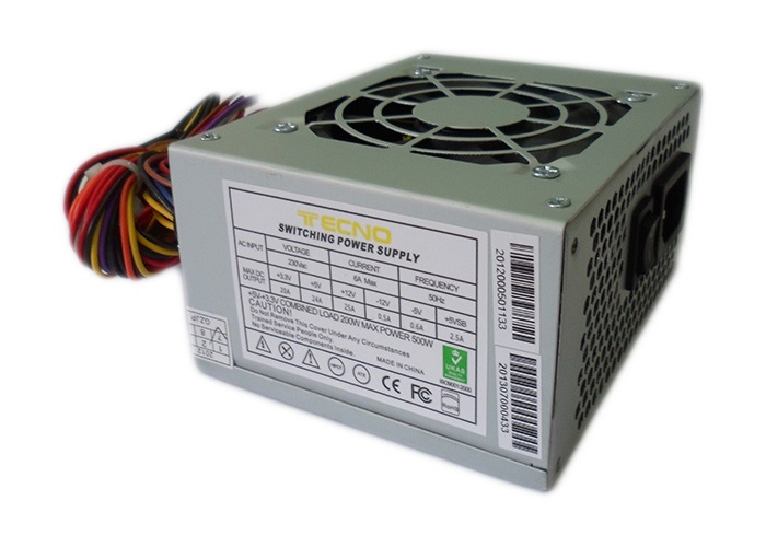 TECNO ALIMENTATORE PC MICRO ATX500W FAN 8CM BULK