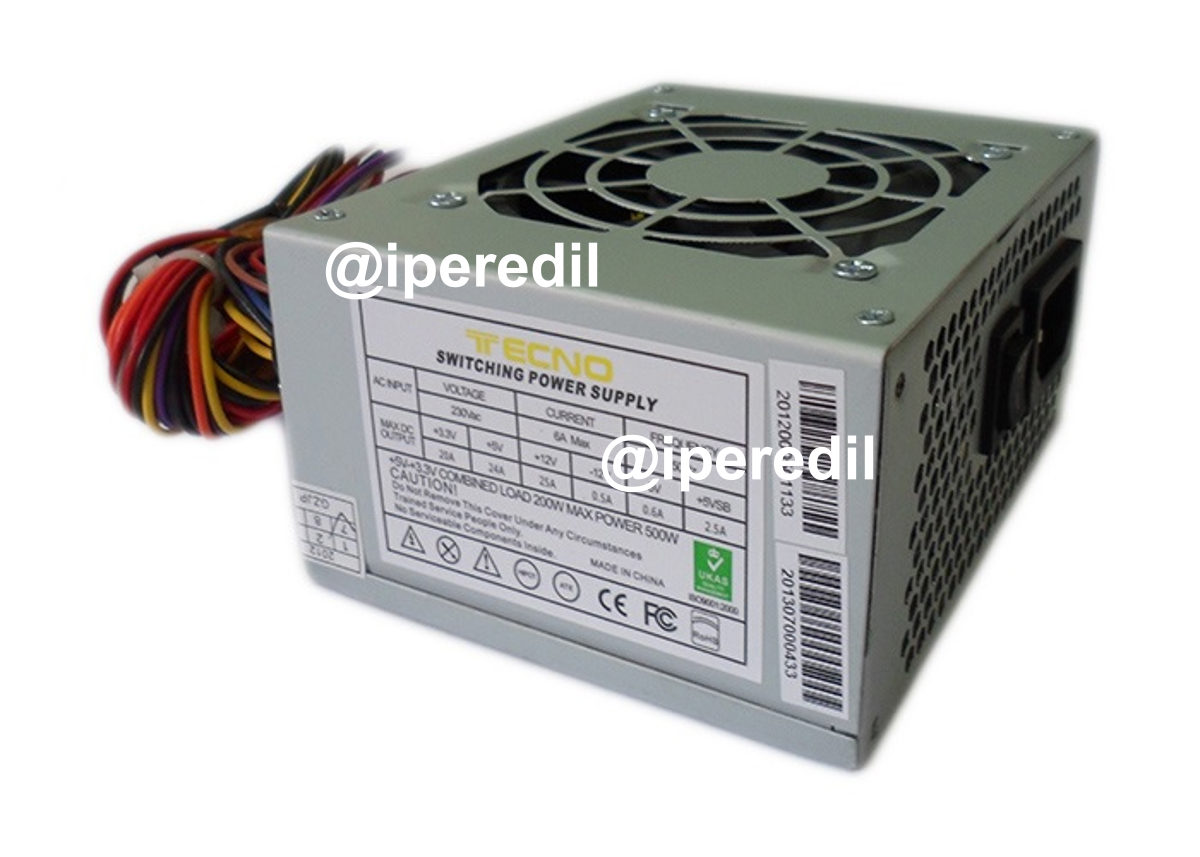 TECNO ALIMENTATORE PC MICRO ATX500W FAN 8CM BULK