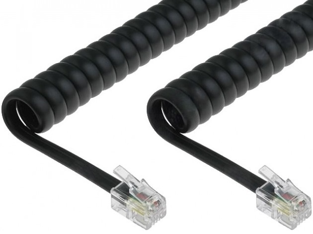 INTELLINET CAVO TELEFONICO/CORNETTA SPIRALATO RJ11 2MT NERO BULK