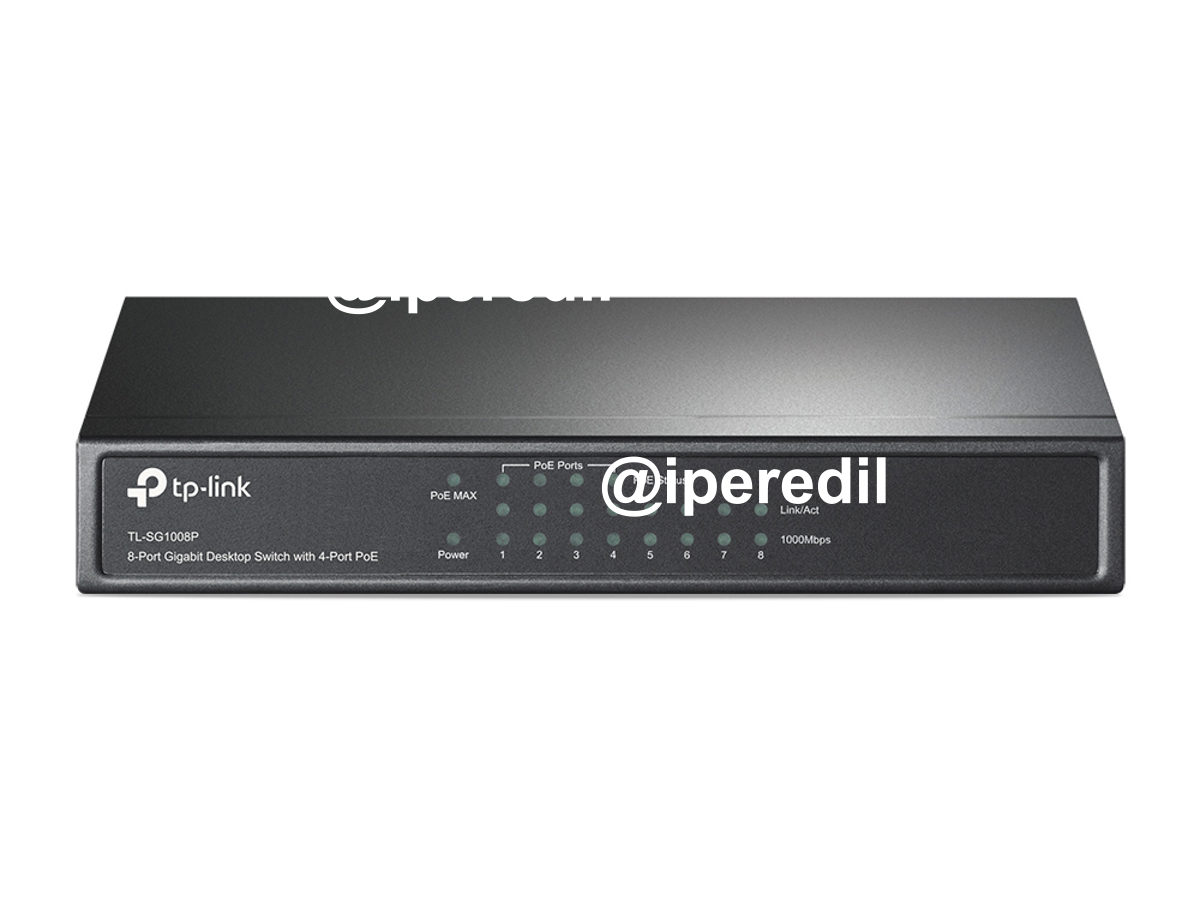TPLINK HUB SWITCH 8 PORTE GIGABIT 4 PORTE POE 10/100/1000 TL-SG1008P