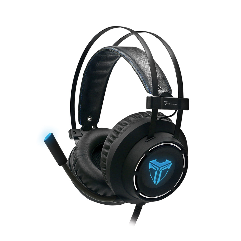 TECHMADE CUFFIE GAMING MULTIMED. CON MICROFONO NERO 3.5MM/USB TM-M06L